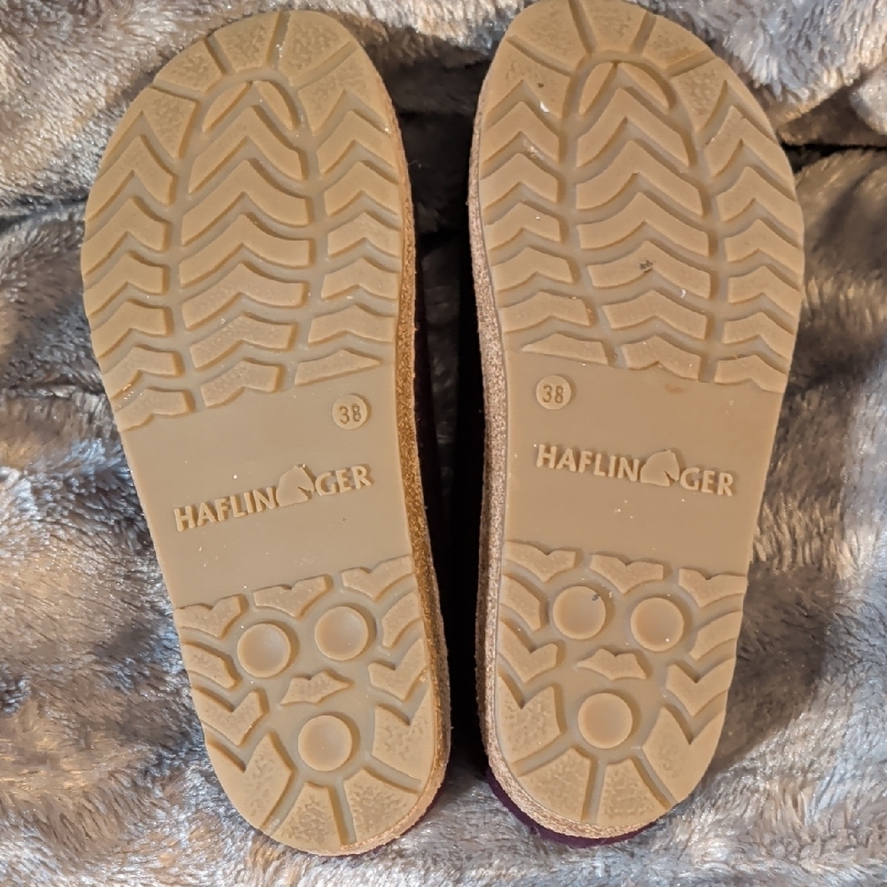 Haflinger Purple Felt Slip-On Mules with Multicolor Circle Accents - Picture 5 of 5